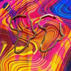 Large African lightweight gold earrings